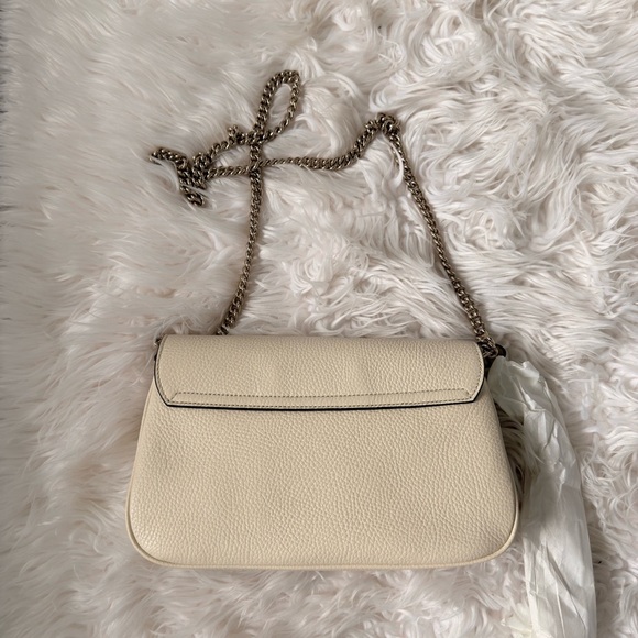NEW Gucci Soho Off White Leather‎ Handbag Crossbody Clutch Ivory Made in Italy - Picture 8 of 16
